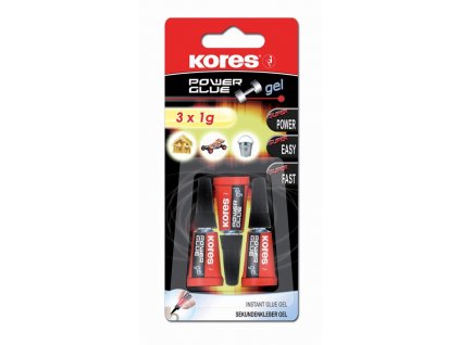 Vteřinové lepidlo Kores Glue gel 3x1ml