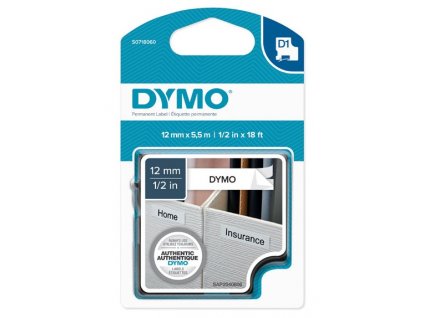 DYMO páska D1 16959 12mm x 5,5m permanent bílá