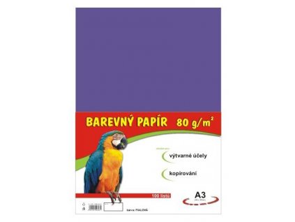 Barevné papíry A3 80g 100ls fialové