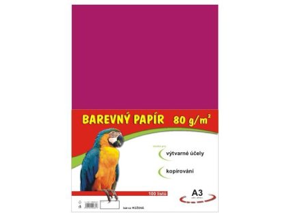 6678 1 barevne papiry a3 80g 100ls ruzove