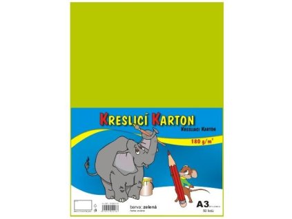 6819 1 barevny kreslici karton a3 180g zeleny 50ks