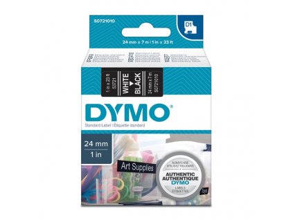 DYMO páska D1 53721 24mm x 7m bílo/černá