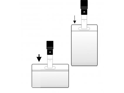 Visačka na jmenovku na výšku s klipem