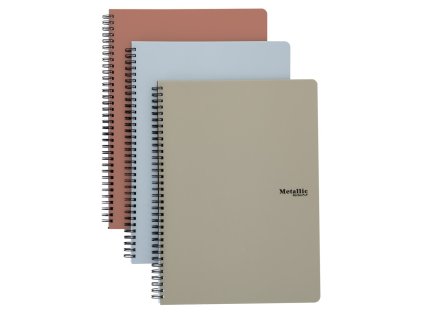 Kroužkový blok A4 PP Metallic assort