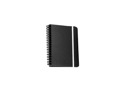Kroužkový blok A6 PP Black and White černá