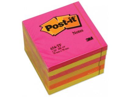 Bloček POST-IT 654 76x76mm 6x100 listů růžová