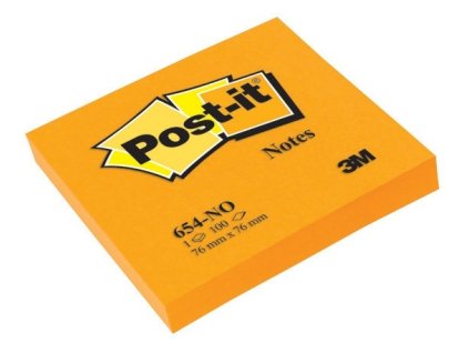 7818 1 blocek post it 654n 76x76mm 100 listu oranzova