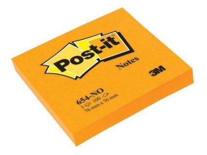 Bloček POST-IT 654n 76x76mm 100 listů oranžová