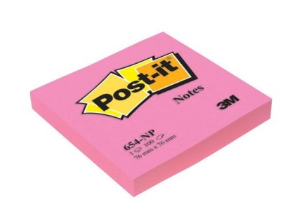 7824 1 blocek post it 654n 76x76mm 100 listu ruzova