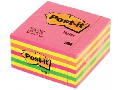 Bloček POST-IT 2028 76x76mm 450 listů 6 barev s růžovou
