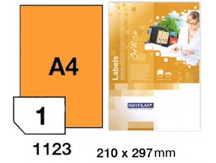 Etikety Office 210x297mm FLUO oranžové R0133.1123A
