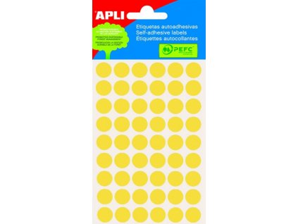 Etikety APLI kolečka 8mm žluté