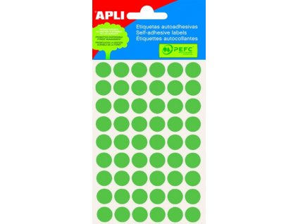 Etikety APLI kolečka 8mm zelené