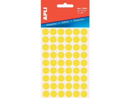Etikety APLI kolečka 13mm žlutá