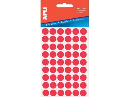 Etikety APLI kolečka 19mm červená