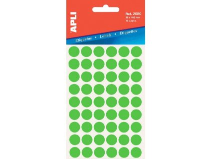 Etikety APLI kolečka 19mm zelená