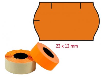 Etikety CONTACT do kleští 22x12mm oranžové