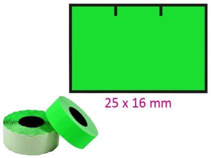 8514 1 etikety contact do klesti 25x16mm zelene