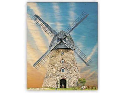 87324 2 dreveny obraz windmill