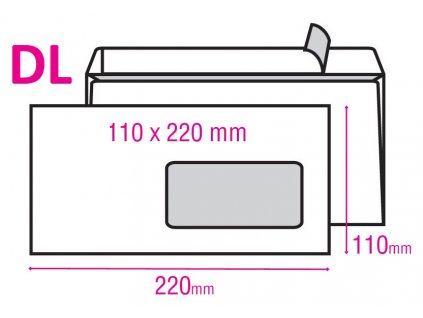 Obálka DL s krycí páskou s okénkem