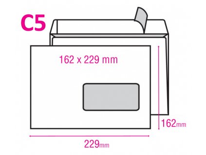 Obálka C5 s krycí páskou s okénkem