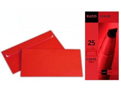 Obálka ELCO C5/6 DL červená 25ks