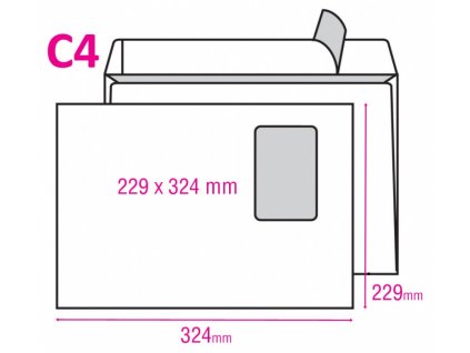 Obálka ELCO C4 samolepicí okénko vlevo 250ks