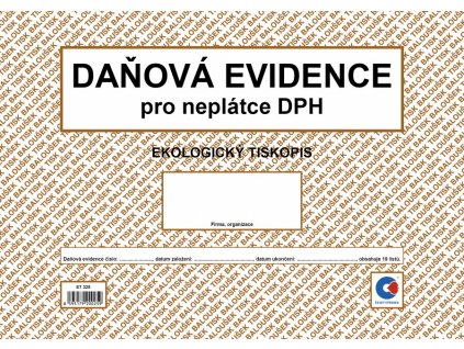 9201 1 penezni denik et328 a4 pro neplatce dph