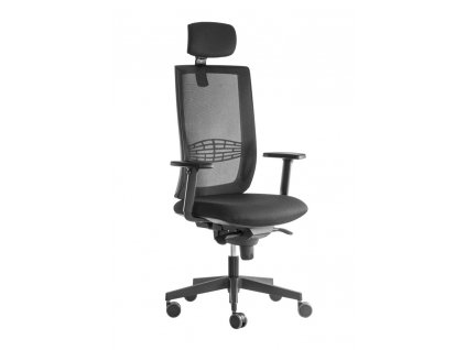 Kancelářská židle KENT síť s 3D podhlavníkem a područkami
