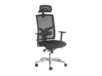 Kancelářská židle GAME ŠÉF VIP s 3D podhlavníkem a područkami na hliníkovém kříži
