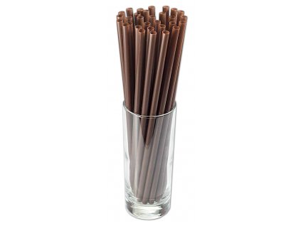 Slámky Jumbo znovu použitelné hnědé 25.5cm 150ks