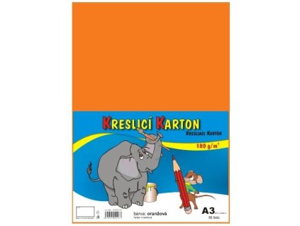 9660 1 barevny kreslici karton a3 180g oranzovy 50ks