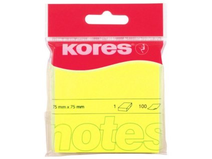 9807 1 blocek kores neon 75x75mm 100 listu zluty