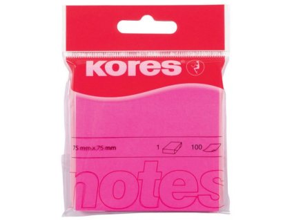9813 1 blocek kores neon 75x75mm 100 listu ruzova