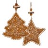 Vánoční závěs plechový hvězda,stromek