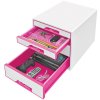 18744 3 zasuvkovy box leitz wow cube 4 ruzovy