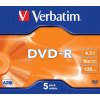 DVD-R Verbatim 4,7GB/16x 5-pack krabička