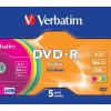 DVD-R Verbatim 4,7GB/16x 5-pack color slim