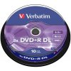 DVD+R Verbatim 8,5GB/8x 10-pack DL dvouvrstvé