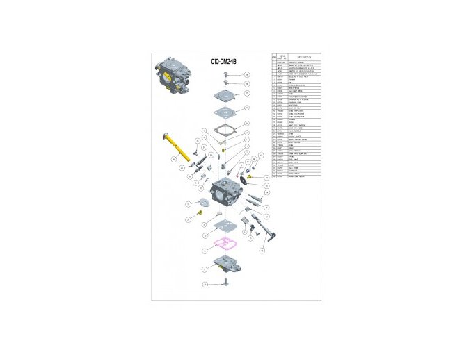 Karburátor ZAMA pro Dolmar PS350, PS420 (s nastavitelnou tryskou H) originál C1Q-DM24B