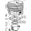 Píst a válec Jonsered 2054, 2054 TURBO originál 503198302