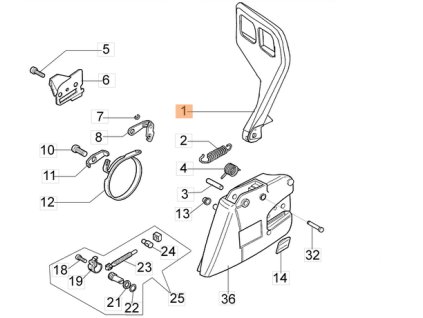 Ručka kočnice Oleo-Mac 947, 952, GS520 original 50070095AR