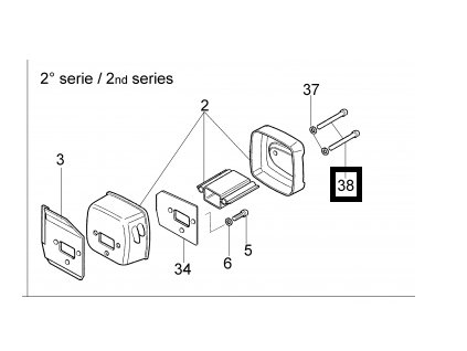 Skrutka výfuku OleoMac 947, 952 originál 3806015R