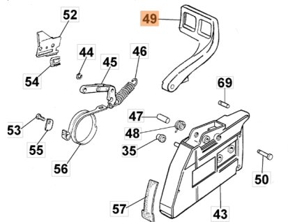 Páka brzdy Oleo-Mac 956, 962, 965HD, GS630 originál 50020075AR