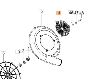 Kryt ventilátora Oleo-Mac MB80, MB800 Originál 365200344R