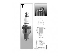 Zapalovacia sviečka pre malú poľnohospodársku techniku BRISK TR14C