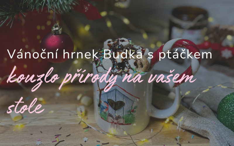 Vánoční hrnek Budka s ptáčkem