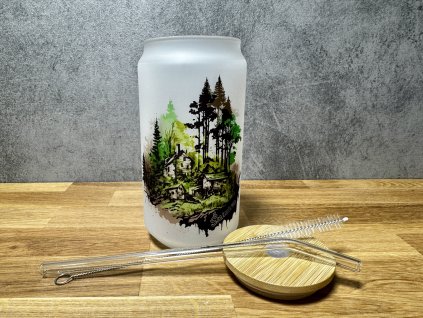 sklenička s krajinou zelená šumava 2