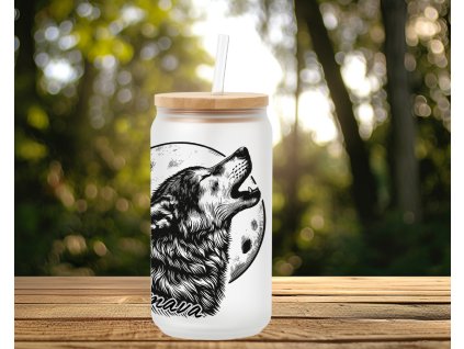 sklenicka vlk s mesicem sumava