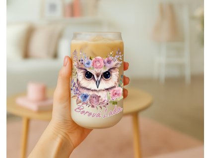 darek ze sumavy sklenicka se sovickou ruzova